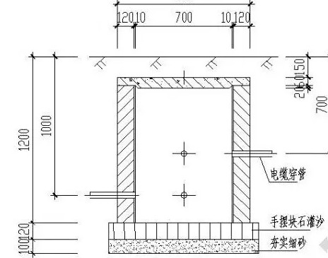 監(jiān)控立桿的手井示意圖